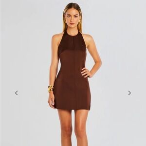 SEROYA coconut satin mini dress size S